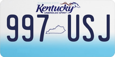 KY license plate 997USJ