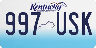 KY license plate 997USK