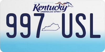 KY license plate 997USL