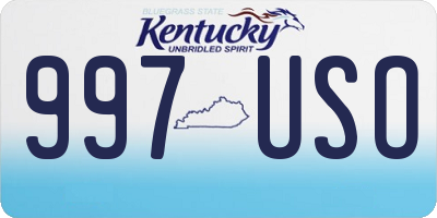 KY license plate 997USO