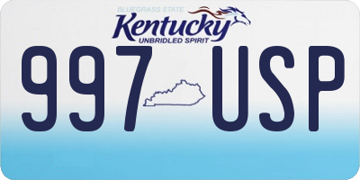 KY license plate 997USP