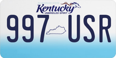 KY license plate 997USR