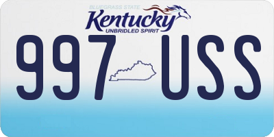 KY license plate 997USS