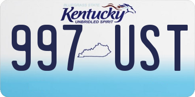 KY license plate 997UST