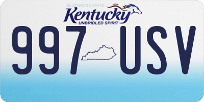 KY license plate 997USV
