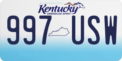 KY license plate 997USW