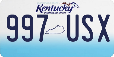 KY license plate 997USX
