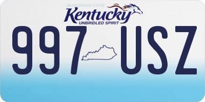 KY license plate 997USZ