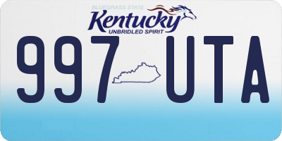 KY license plate 997UTA