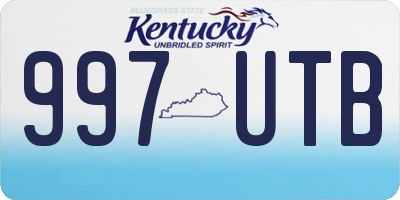 KY license plate 997UTB