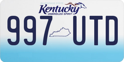 KY license plate 997UTD