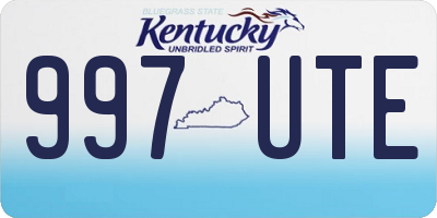 KY license plate 997UTE