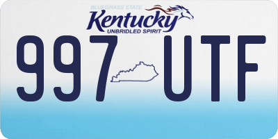 KY license plate 997UTF