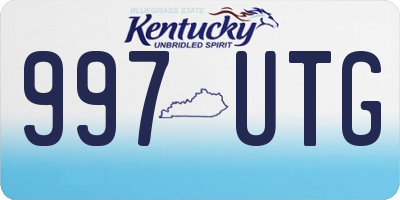 KY license plate 997UTG