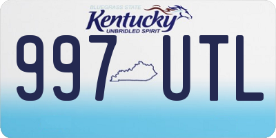 KY license plate 997UTL