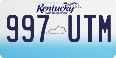 KY license plate 997UTM