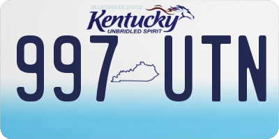 KY license plate 997UTN