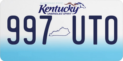 KY license plate 997UTO