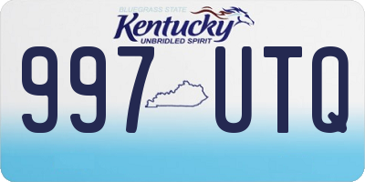 KY license plate 997UTQ