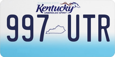 KY license plate 997UTR