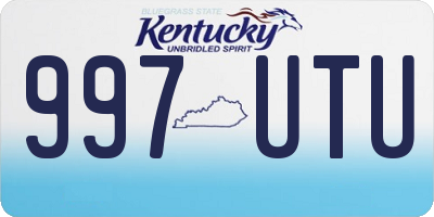 KY license plate 997UTU