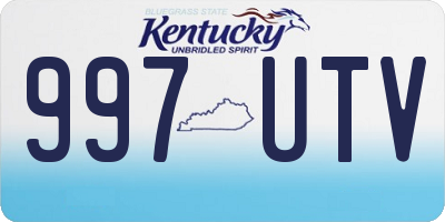 KY license plate 997UTV