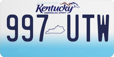 KY license plate 997UTW