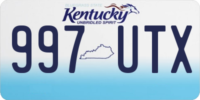 KY license plate 997UTX