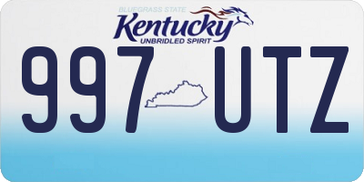 KY license plate 997UTZ
