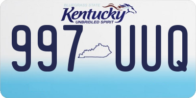 KY license plate 997UUQ