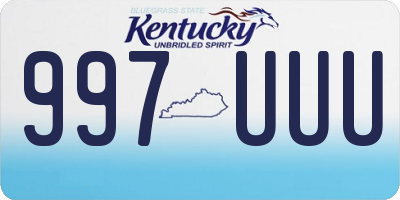 KY license plate 997UUU