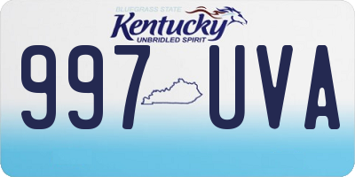 KY license plate 997UVA
