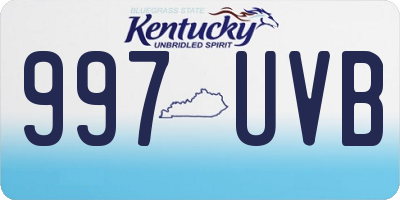 KY license plate 997UVB
