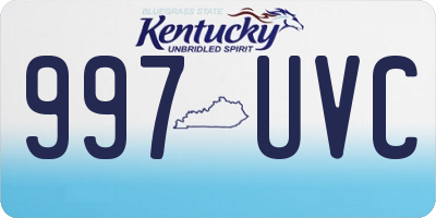 KY license plate 997UVC