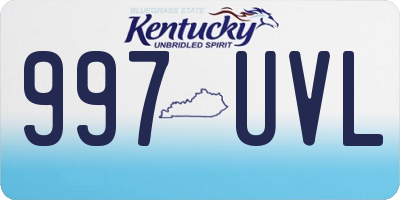 KY license plate 997UVL