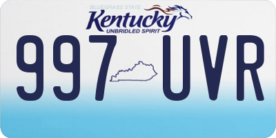 KY license plate 997UVR