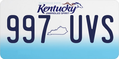 KY license plate 997UVS
