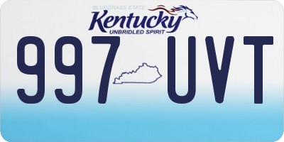 KY license plate 997UVT