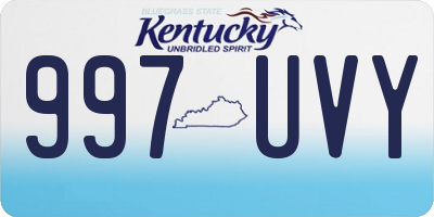 KY license plate 997UVY