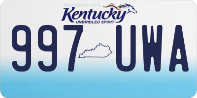 KY license plate 997UWA