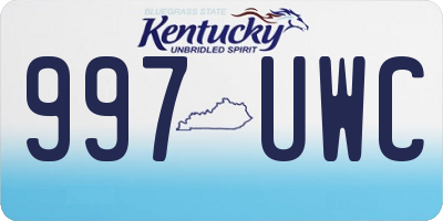 KY license plate 997UWC