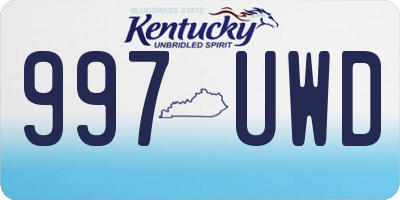KY license plate 997UWD