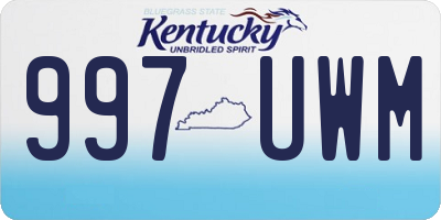 KY license plate 997UWM