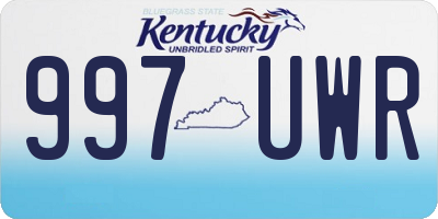 KY license plate 997UWR
