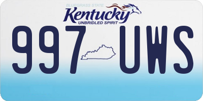 KY license plate 997UWS