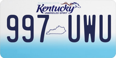 KY license plate 997UWU