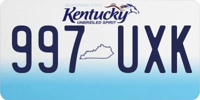 KY license plate 997UXK