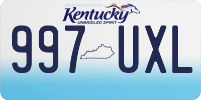 KY license plate 997UXL