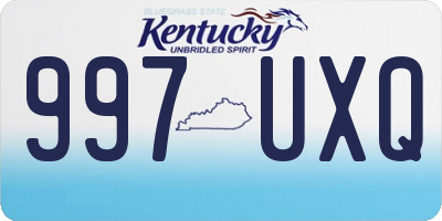 KY license plate 997UXQ