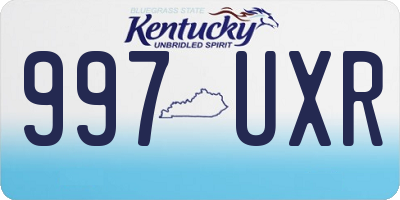 KY license plate 997UXR